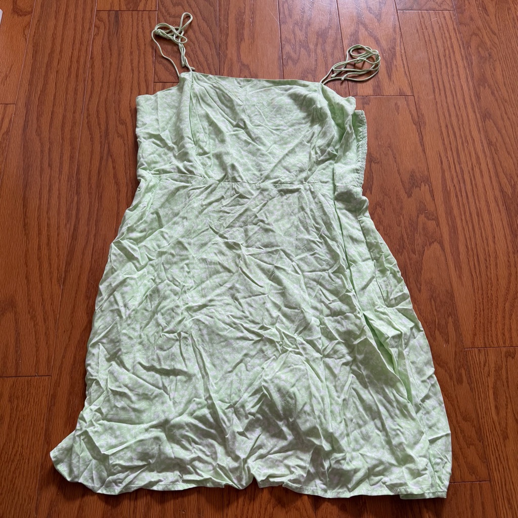 Old Navy Light Green White Floral Sundress Dress Xl Extra Large Pockets
